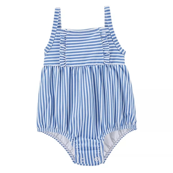 Carter's Baby Girl Striped One Piece Swimsuit UPF 50 Sun Protection - Picture 1 of 6